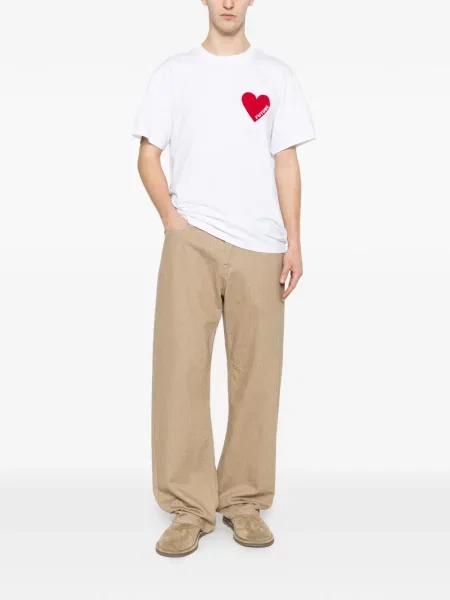 Tricou From Future cu motiv cu inimi alb