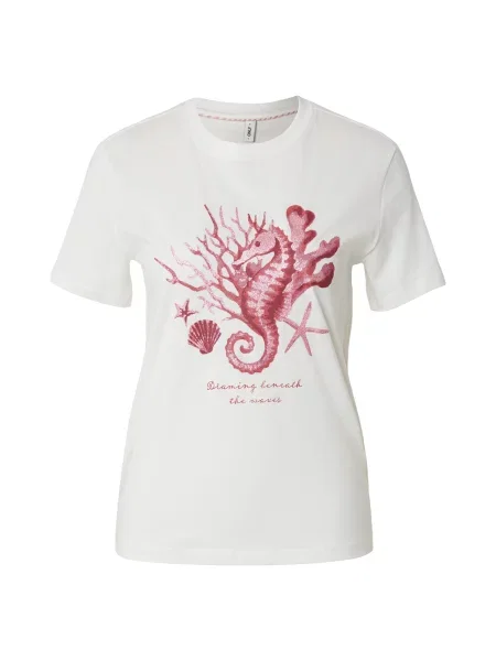 ONLY Tricou ONLKITA roz pitaya / rosé / argintiu / murdar alb