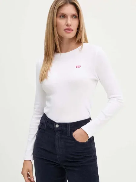 Levi's Tričko s dlouhým rukávem bílé