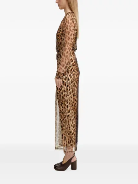 Lung rochie maxi Sportmax cu imagine cu model leopard