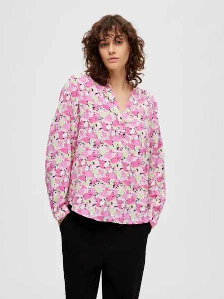 SELECTED FEMME Blúz pasztellkék / khaki / fekete / fehér