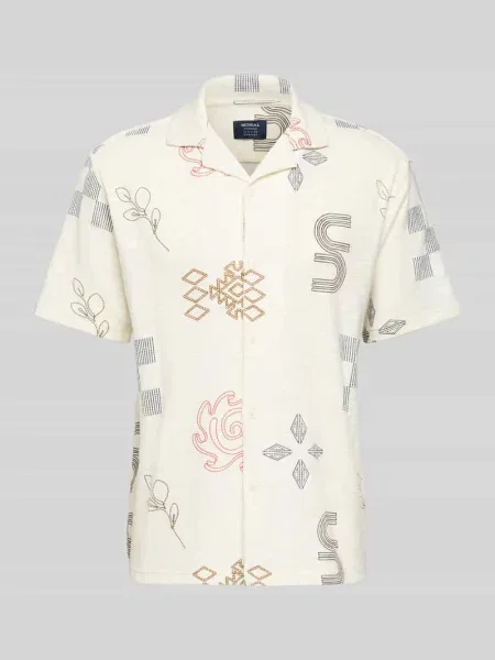 Koszula casualowa o kroju slim fit z wyhaftowanym motywem na całej powierzchni Mcneal