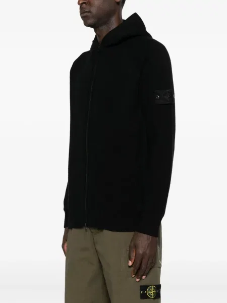 Hanorac cu glugă Stone Island cu strasuri negru