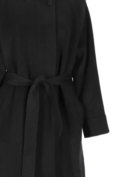 Cu centură palton Ecoalf negru