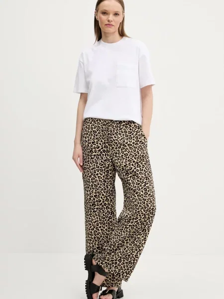 Abercrombie & Fitch spodnie proste high waist beżowy