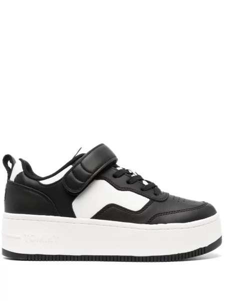 Sneakerși Tommy Jeans din piele negru