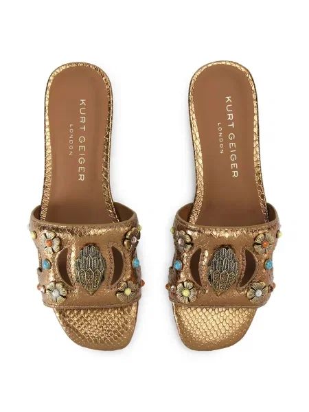 Кожаные вырезать шлепанцы Kurt Geiger London без каблука