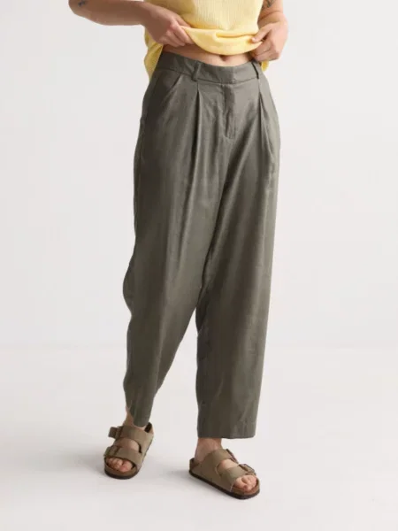 Чіноси Lilove льон/бавовна хакі