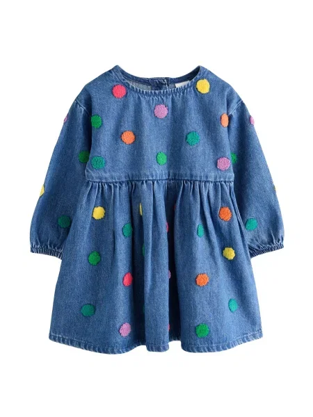 Next Šaty modrá denim / žltá / zelená červená