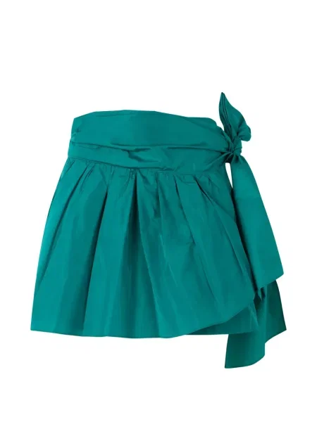 Fusta mini Alberta Ferretti cu legături plic verde