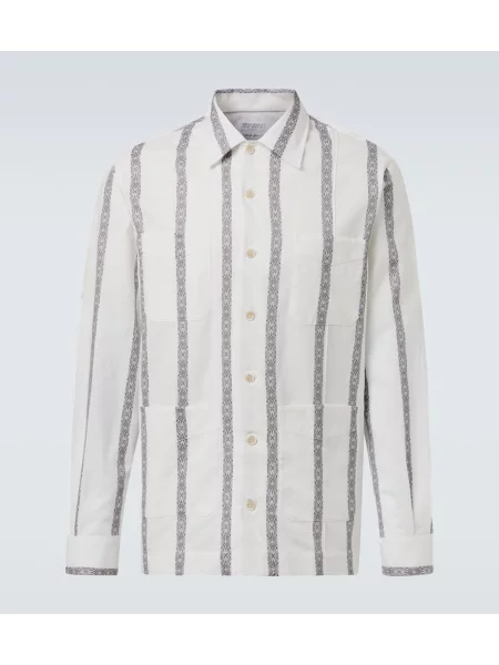 Pruhovaná košile Brunello Cucinelli bílá
