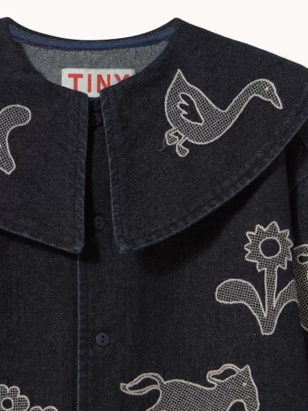 Tinycottons сукня HORSES & FLOWERS DENIM DRESS