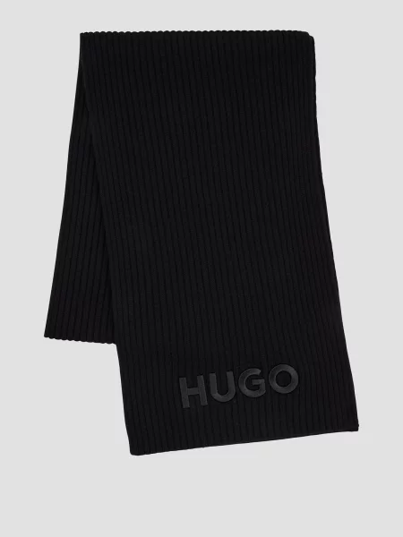 Вовняний шарф Hugo чорний