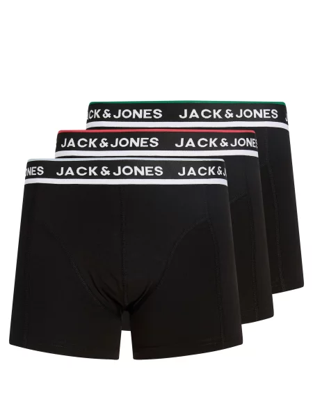 JACK & JONES Boxeri JACSWAY verde iarbă / roșu rodie / negru alb