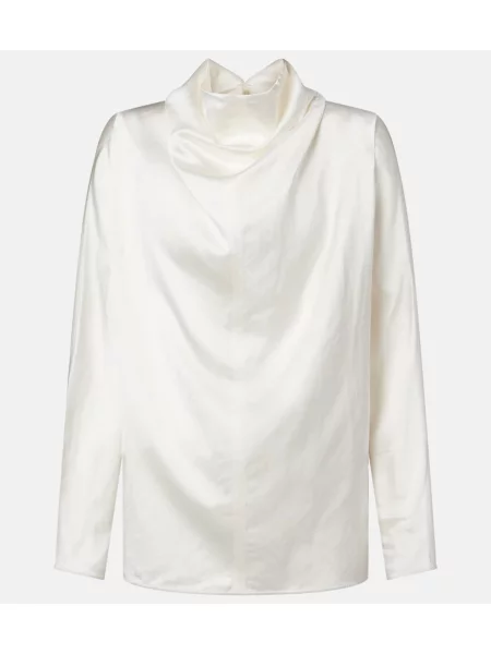 Bluză Toteme din satin drapată alb