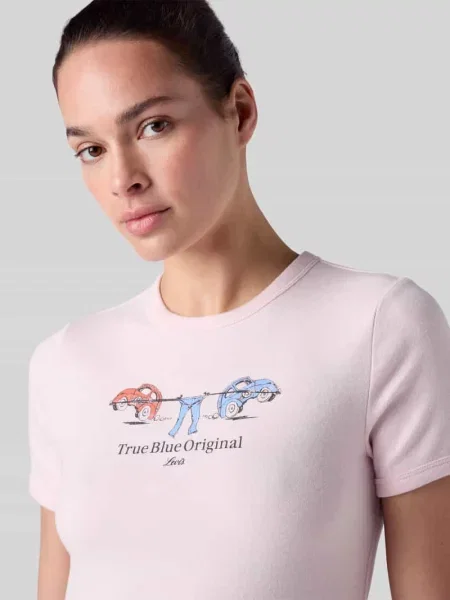 T-shirt w kroju slim fit z mieszanki bawełny Levi's różowa