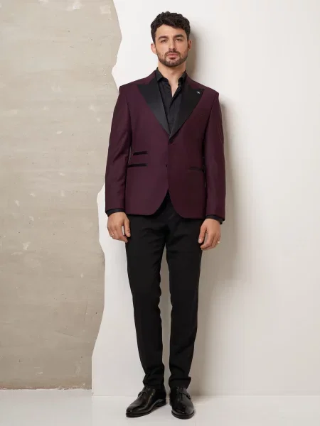 Шерстяной костюм Andreas Moskin в деловом стиле бордовый