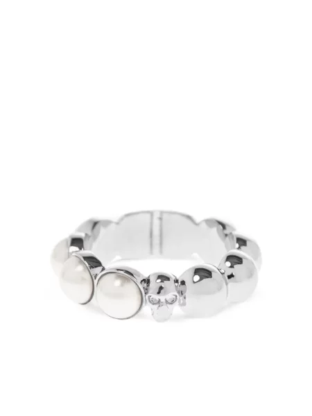 Prsten Alexander Mcqueen s perlami stříbrný