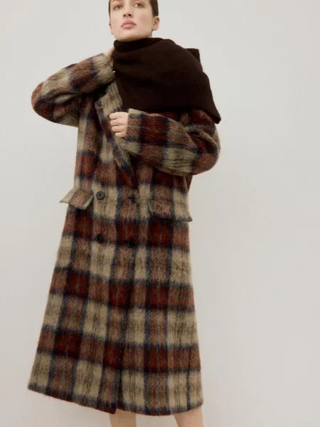 Пальто MANGO поліестер/вовна бежевий