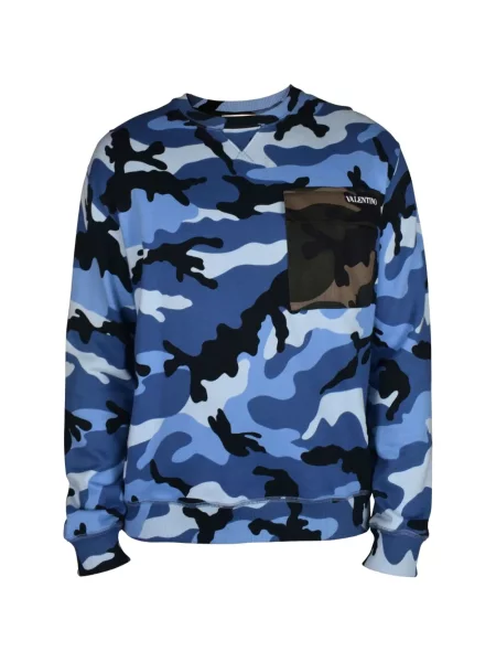Hanorac Valentino Garavani cu model camuflaj albastru