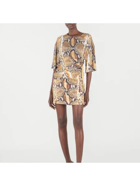 Koszulka Roberto Cavalli z nadrukiem brązowa