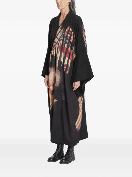 Palton Yohji Yamamoto cu imagine negru