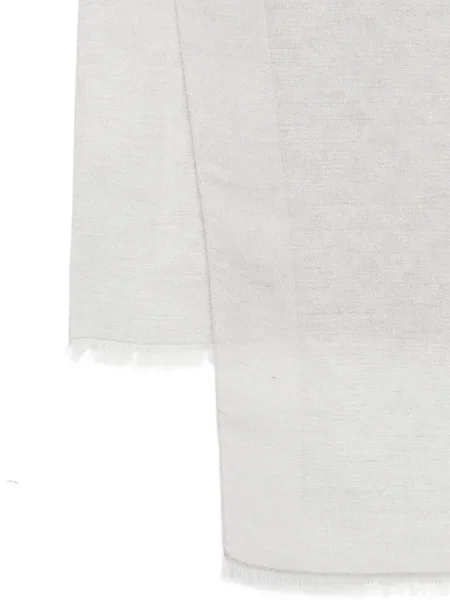 Fular Emporio Armani cu franjuri gri
