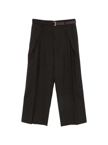 Pantaloni Sacai cu dungi maro