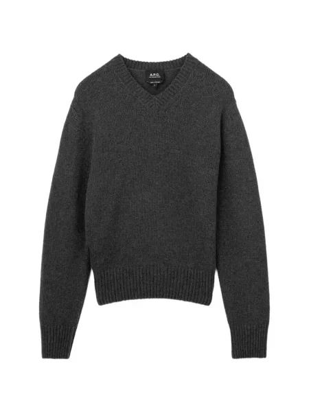 Pulover A.p.c. cu decolteu în V gri