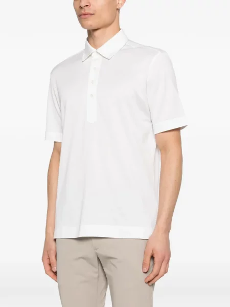 Gulerat polo Zegna alb