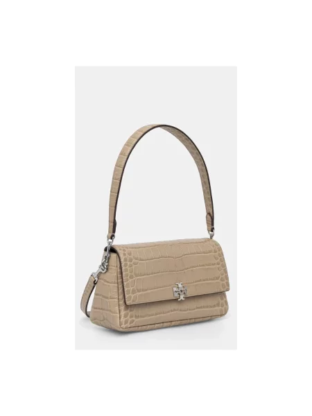 Tory Burch torebka crossbody skórzana Charlie brązowa