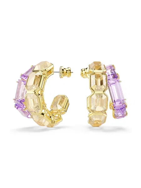 Swarovski Uhani svetlo rjava lila zlata