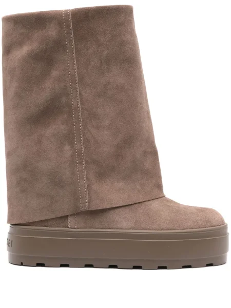 Botine Casadei din piele de căprioară gri