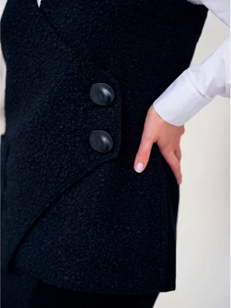 Жилет класичний Nita zhilet-chornij-chornij вовна/акрил чорний