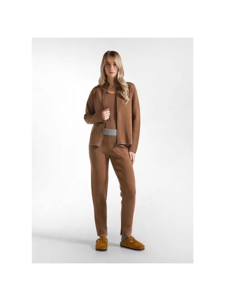 Pantaloni Deha tricotate maro
