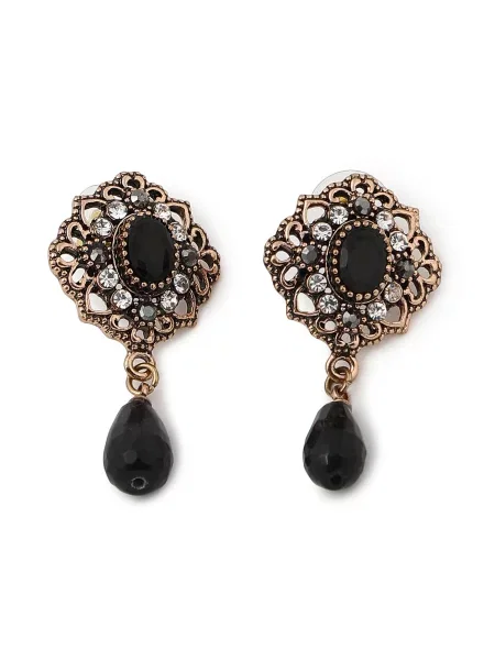 SOHI Uhani Sandeep zlata transparentna črna