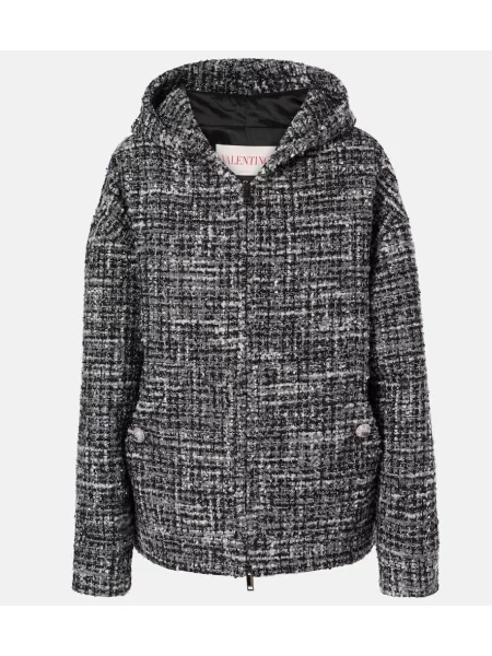 Top Valentino tweedowy szary