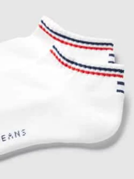 Krótkie skarpety z paskami w kontrastowym kolorze w zestawie 2 szt. Tommy Hilfiger białe