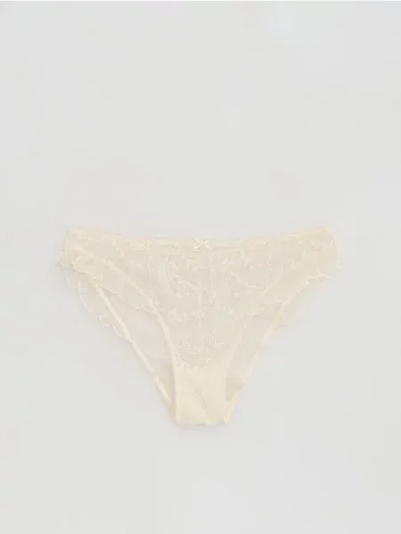 Reserved Трусики з вишивкою кремовий 