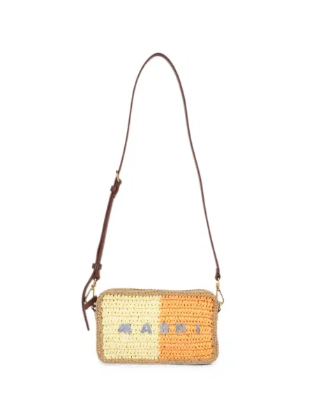 Geanta crossbody Marni cu broderie galben