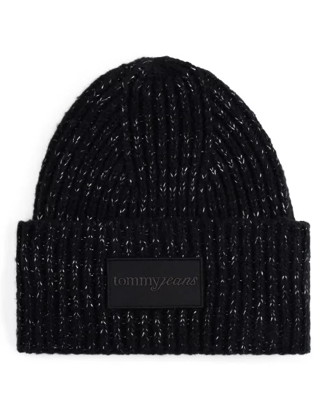 Čiapka s prímesou vlny Tommy Jeans čierna