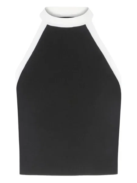 Top Nina Ricci tricotate cu gât halter negru