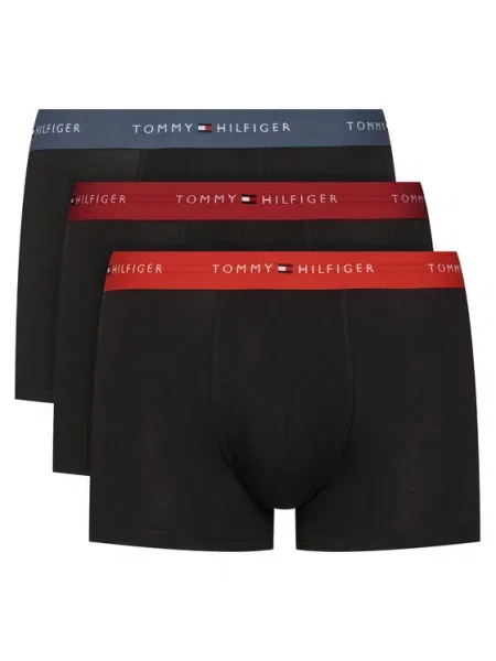 Bokserki Tommy Hilfiger Trunk czerwone niebieskie 3 sztuki S czarne