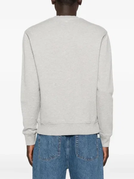 Hanorac crewneck Ami Paris cu motiv cu inimi gri