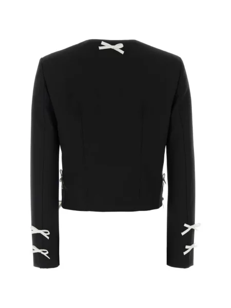 Geacă Moschino cu funde de lână negru