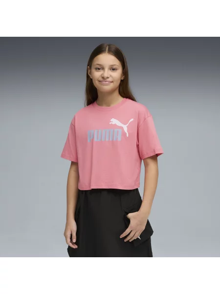 Młodzieżowa krótka koszulka Essentials 2 Colour z logo PUMA No. 1 Akcesoria różowy