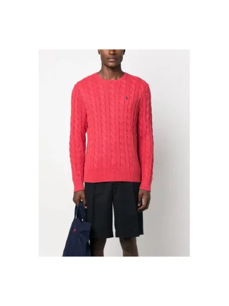 Sweter Polo Ralph Lauren z okrągłym dekoltem czerwony