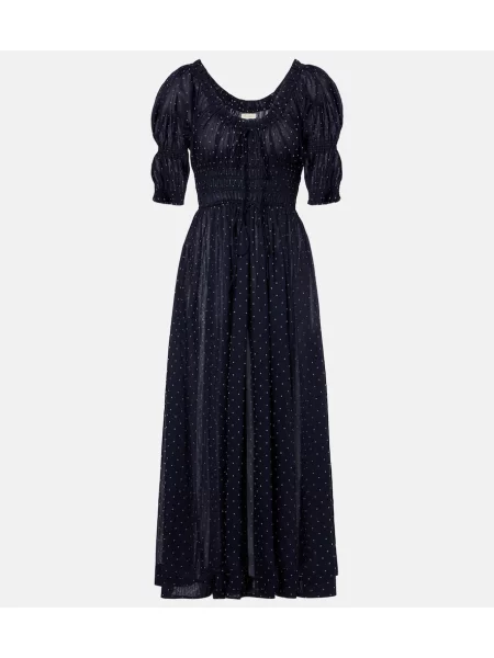 Rochie midi Dôen cu buline albastru