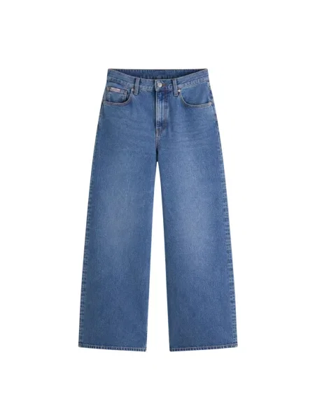 Szerokie jeansy Calvin Klein niebieskie