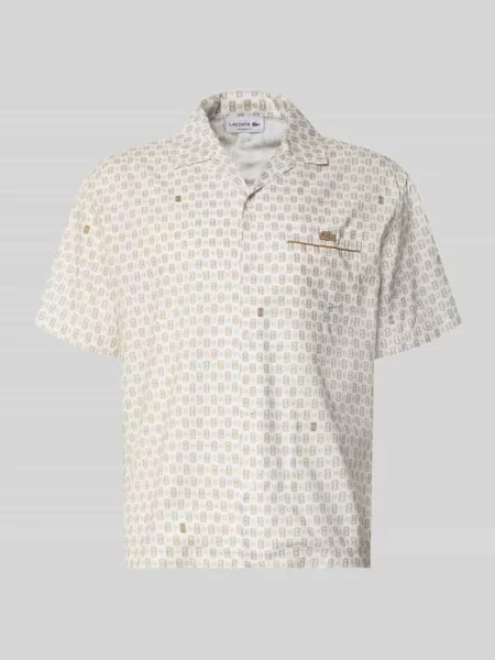 Koszula casualowa o kroju relaxed fit z mieszanki bawełny model Tennisco' Lacoste biała